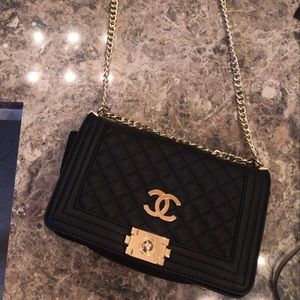 Black Gold “Chanel” purse